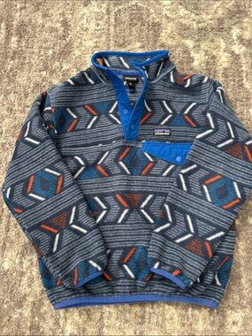 Patagonia Kids Geometric Snap-T Fleece Pullover